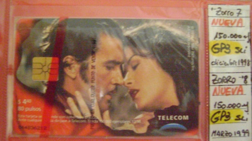 Tarjeta Telefonica Colecc Telecom Peliculas Zorro 7 Nva