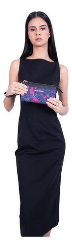 Bolsa Cheen Saffiano Pineda Covalin Diseño Colibrí Negro