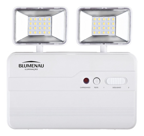 Kit 7 Luminárias De Emergência Bloco 2 Faróis 1200 Lúmens