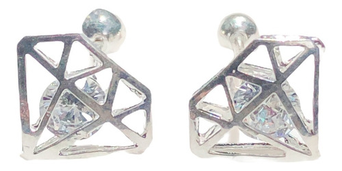 Broqueles Zirconia Diamante Bolita Plata Pura .925 Aretes