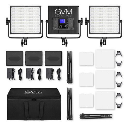 Gvm 50rs Rgb Led Light Panel Studio Gvm-50rs-3l Estructura Negro