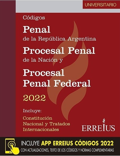 Imagen 1 de 1 de Códigos Penal, Procesal Penal Y Federal 2022 - Universitario