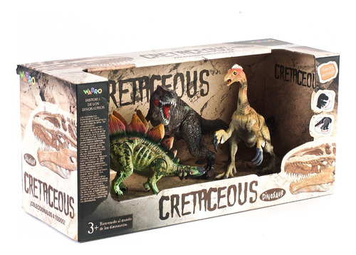 Set De Dinosaurios Articulados Pack X3 Original Cretaceous