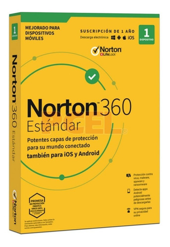 Norton Antivirus 360 Standard  1 Dispositivo  10gb  1 Año