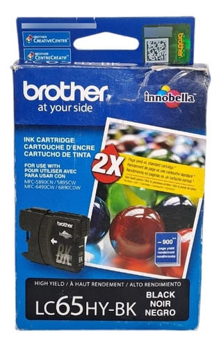Cartucho Brother Lc65hy-bk Negro Mfc5890dcn 6490dcw 6890cdw