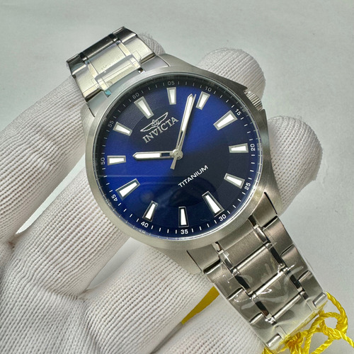 Invicta Ti-22 Reloj Hombre Caja Y Extensible De Titanio Azul