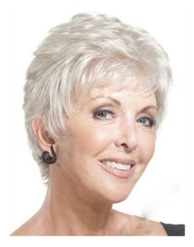 Peluca Blanca Corta Recta Mujer Color White