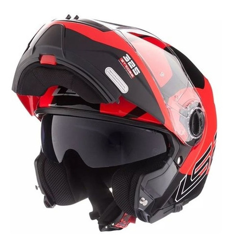 Casco Moto Rebatible Ls2 Strobe Zone Rojo Solomototeam