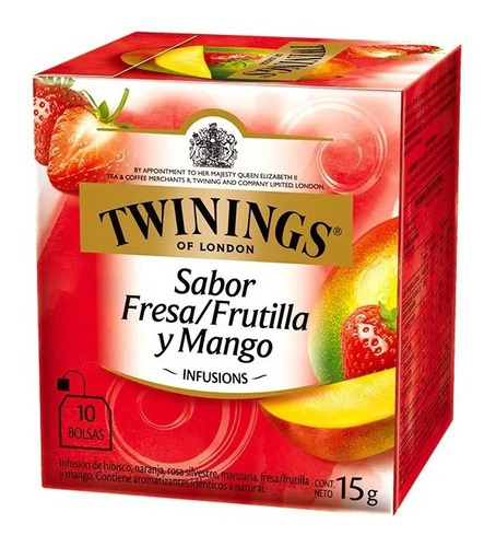 Te Twinings Frutilla Y Mango X 10 Saquitos De 20 Gr
