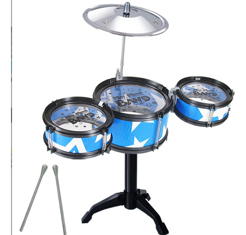 Drum Sticks Kids 3 Drums 2 Com Pedal Ajustável Para Iniciant