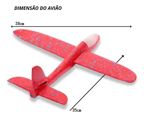 Avião Planador De Isopor Com Led Colorido Manual E Flexível