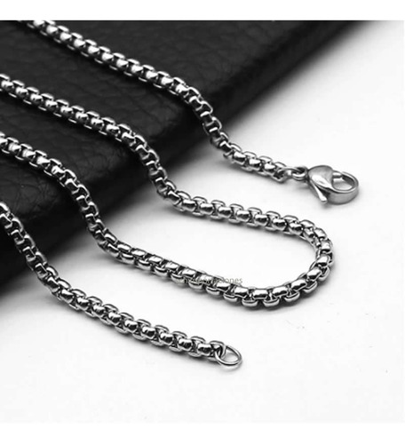 Imagen 1 de 4 de Cadena Acero Eslabón Cuadrado 60cm Premium 2mm Collar