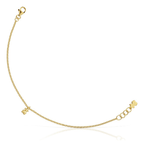 Pulsera Cadena Con Baño De Oro 18 Kt Sobre Plata Bold Bear