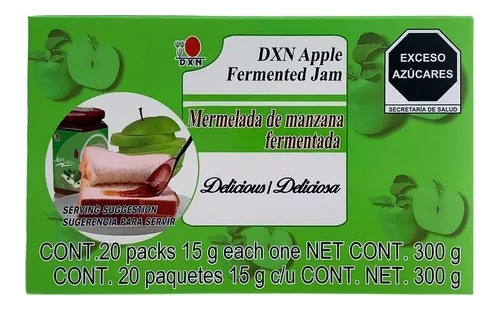 Mermelada De Manzana Fermentada Dxn 20 Paquetes De 15 G C/u