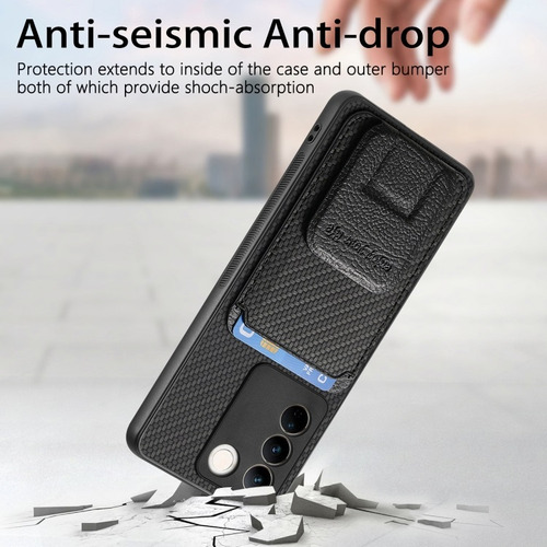 Funda For Con Soporte Plegable Y Bolsa De Tarjetas For Vivo