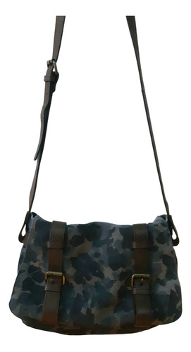 Cartera Morral Gamuza 100% Cuero Camuflada Marca Prune