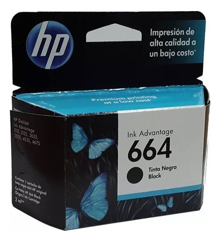 Cartucho Tinta Original Hp 664 Negro Nuevo