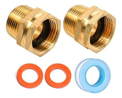 Paquete De 2 Conectores De 3/4 Gt Hembra A 3/4 Npt Macho  Ba