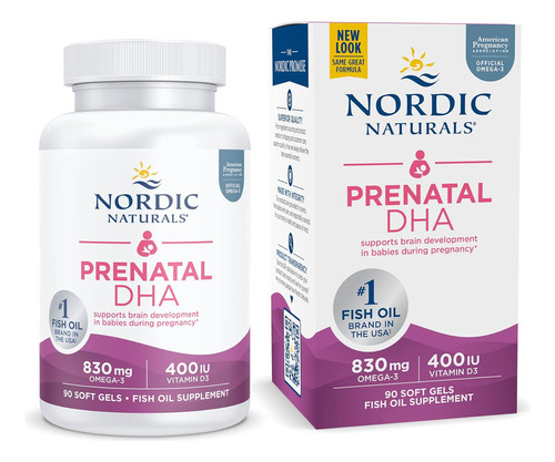 Prenatal Dha Nordic Naturals 830 Mg Omega 3 400 Ui D3 90 Cap