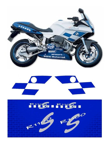 Kit Adesivo Emblema Compatível Bmw R1100s 2004 Rs001