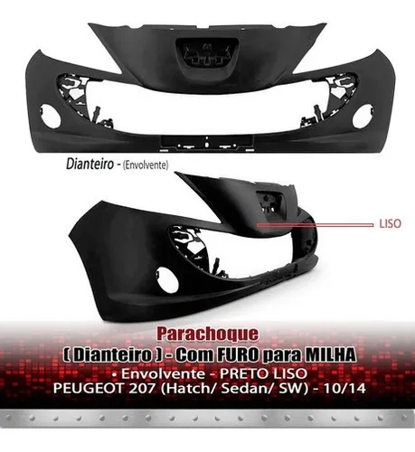 Parachoque Dianteiro Peugeot 207 2010 11 A 14 Com Furo Liso Parachoque Dianteiro Peugeot 207 2010 11 A 14 Com Furo Liso