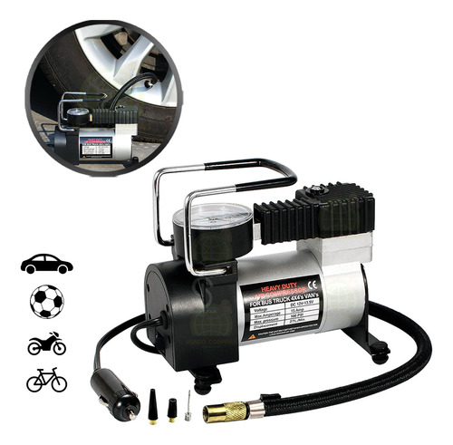 Compressor De Ar 12v Para Pneu Carro Bike Moto Bola Portátil