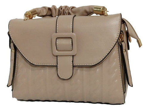 Cartera Marca Que Chismosa Beige 100% Ecocuero.