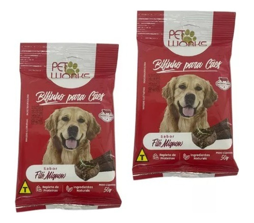 Bifinho Petisco Para Cachorro Sabor File Mignon Kit C/ 2 Un