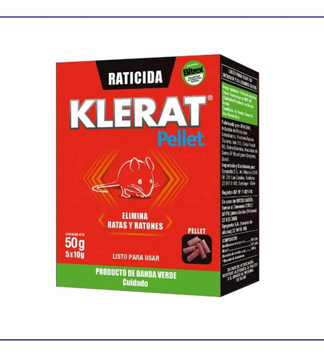 Veneno Para Ratones Klerat Pellet Caja 50 Gr.
