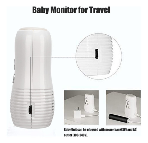 Monitor De Bebé, Monitor De Bebé De Audio Abs Blanco Con