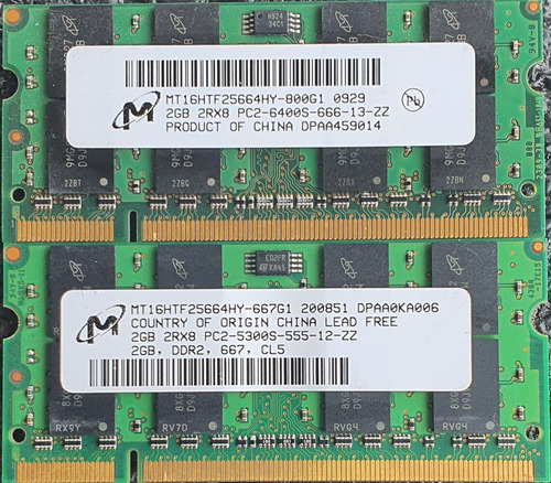 Imagen 6 de 6 de Memoria Ram Laptop 2gb Ddr2 Pc2-6400 667/800mhz
