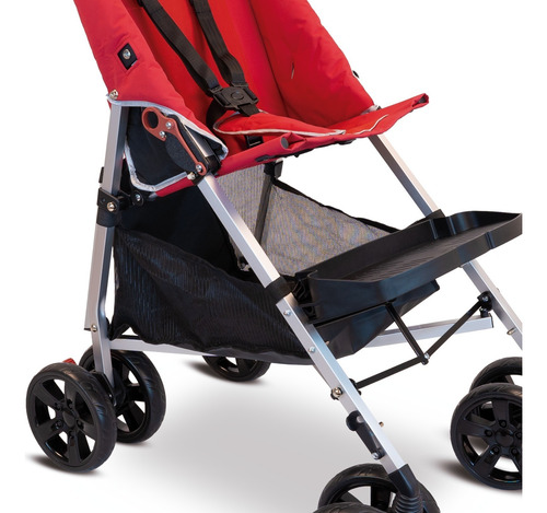 Silla De Ruedas Pediatrica Coche Tipo Maclaren 3 Accesorios Rojo