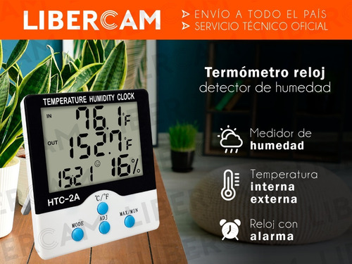 Imagen 3 de 10 de Termometro Higrometro Digital Humedad Temperatura Int Ext