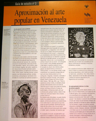 Aproximación Al Arte Popular En Venezuela Guia De Estudio 