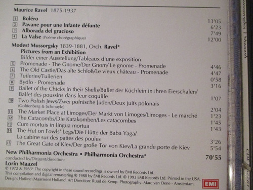 Imagen 2 de 4 de Mussorgsky / Ravel - Pictures At An Exhibition Bolero Pavane