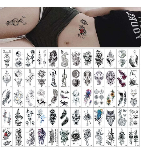 60 Tatuaje Tatto Temporal Falso Brazo Pierna Hombre Mujer