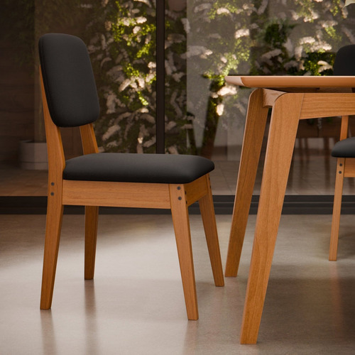 Kit Com 2 Cadeiras Para Sala De Jantar Paris Linho Ii