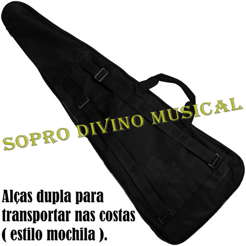 Imagem 4 de 6 de Capa Guitarra Stratocaster Luxo 04 Palhetas Flanela Lp Bags