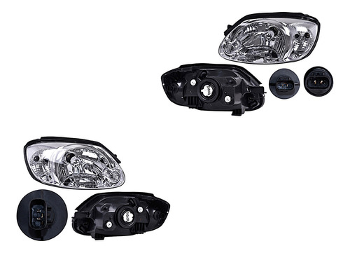 Set Faros Delanteros Depo Dodge Verna 2004 - 2006