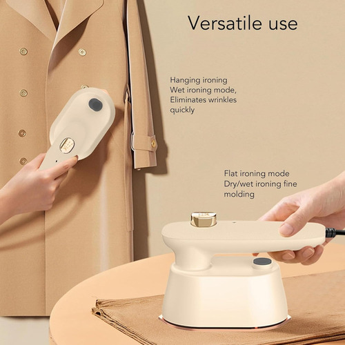 Plancha Portátil A Vapor Mini Plancha De Vapor Portátil Mano Beige