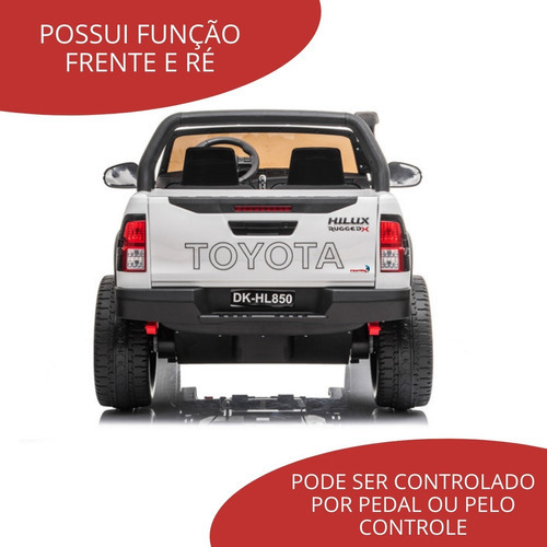 Cochecito eléctrico para niños Importway Toyota Hilux BW190PT con 2 asientos 12 V color blanco