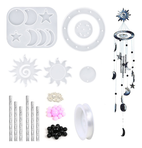 Kit De 88 Moldes De Resina De Sol Y Luna De Silicona, Campan