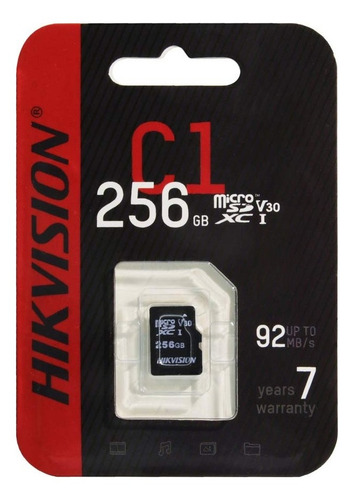 Imagen 2 de 4 de Memoria Microsd 256g Hikvision C10 (ds)