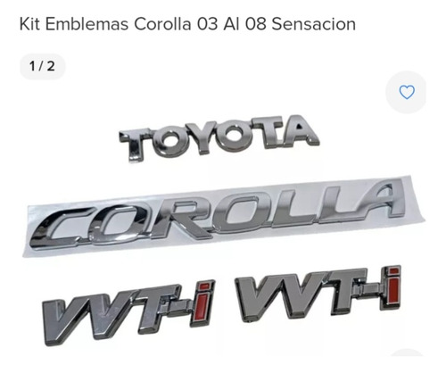Kit De Emblemas Toyota Corolla Sensacion Año 04- 08 Original