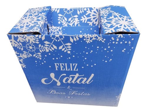 Cesta De Natal Boas Festas Azul G C 36 X L 20 X A 35 An