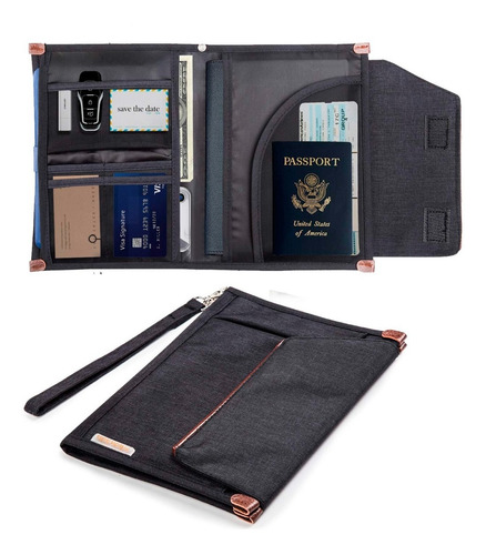 Imagen 3 de 7 de Organizador Viaje Ejecutivo Tarjetero Porta Pasaporte Agenda