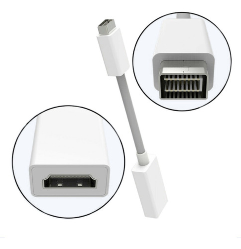 Imagen 1 de 10 de Adaptador Mini Dvi A Hdmi Compatible Macbook Black / White