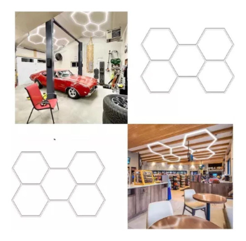 Lámpara De Techo Led Hexagonal 6500k Blanco Frío