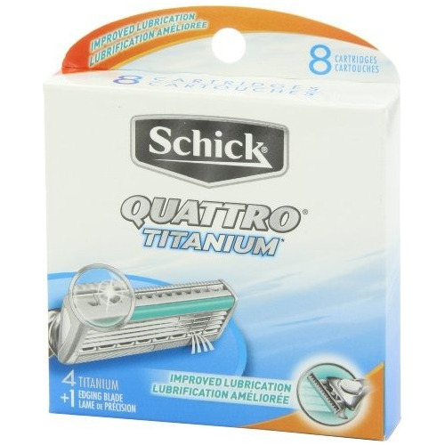 Schick Quattro Titanium Razor Recambios Hoja Hombres - 8 Con