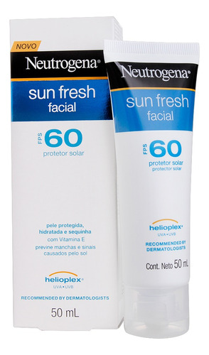 Protetor solar Neutrogena FPS 60 Sun Fresh Facial 1 unidade de 50 mL